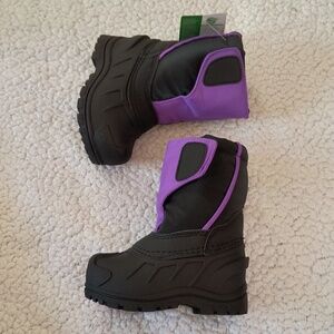 NWT Child's Purple/Black Itasca Snow Cat Winter Boots Size 7